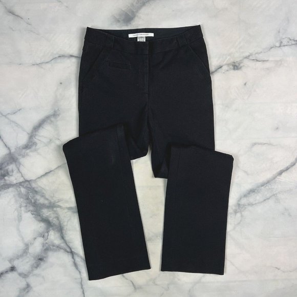 DVF Diane Von Furstenberg Dress Pants Size 8 Women's Stretch Black Slacks